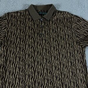 VINTAGE Tundra Polo Shirt Mens Large Brown Biggie Hip Hop 3D Knit Y2K Canada
